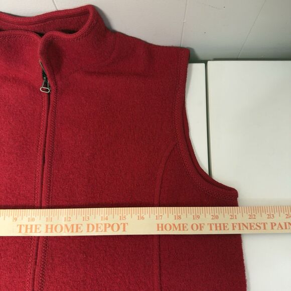 Coldwater Creek 100% Boiled  Wool Vest Full Zip Side Pockets Red Women M EUC - Picture 7 of 11